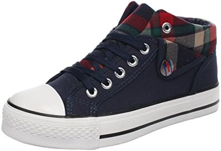 T&Mates Women's High Top Lace-up Casual Shoes(7 B(M)US,Blue)