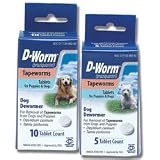 Farnam D-Worm Tapeworm Dog Wormer Tablets for Dogs and Puppies (10-count bottle)