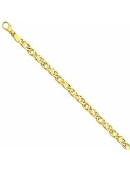 Genuine 14K Yellow Gold 6.85Mm Polished Fancy Link Bracelet 8 Inches 100% Satisfaction Guaranteed.
