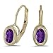 14k Yellow Gold February Birthstone Oval Amethyst title=