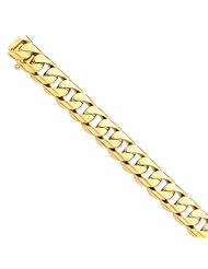 14k 13mm Hand-polished Rounded Curb Chain Length 8"