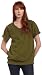 IZOD Womens Solid Smocked Bohemian Top, Village Green, X-Large
