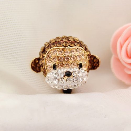 Earphone Jack Accessory 1pcs Of Crystal 3D Monkey Crystal Pearls / Dust Plug / Ear Jack For For Iphone 4 4S / Samsung / iPad / iPod Touch / Other 3.5mm Ear Jack