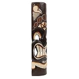 Hawaii-Maske Dekoration Wand-Maske Hawaii Tiki Wandmaske 60er Holzmaske Wanddeko 50 cm Holz 12 -