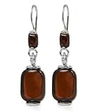 Sterling Silver Cherry Amber Barrel Earrings