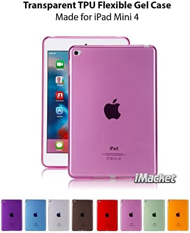 iPad Mini 4 Clear TPU Case, iMacket TotalShield Crystal Clear Soft TPU Gel Case with Shock Absorption for Apple iPad Mini 4 [Latest Version] (Pink)
