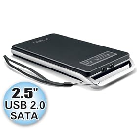 ineo I-NA202, 2.5-Inch External SATA Hard Drive Enclosure, Case, Box to USB 2.0, Black Aluminum Coating, support Western Digital/ Seagate 2.5