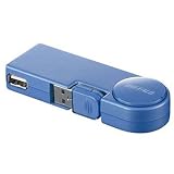 BUFFALO USB2.0対応 USBHub バスパワー ボタン一発巻き取りタイプ 4ポート ブルー BHB4-U208/BL