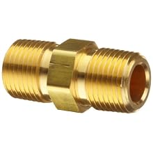 Parker Brass Pipe Fitting, Hex Nipple, NPT Male X NPT Male