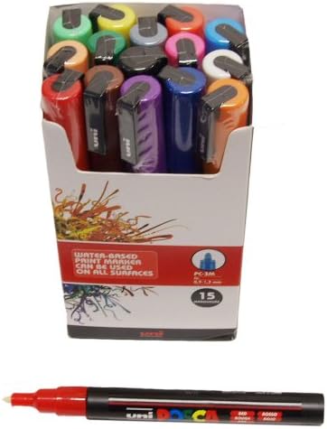 Posca PC 3M 15er Marker Set 0.9-1.3mm Lackmarker Marker Pens Paint Design Art