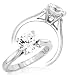 1.04 Carat Round Diamond 14K Gold white-gold Bridal Engagement Ring I Color I1 Clarity