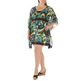 Women's Plus Size Merona Caftan Swim Coverup-Blue Print