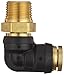 Legris 3109 56 14DOT Nylon & Nickel-Plated Brass Push-To-Connect Fitting, Complies with DOT, 90 Degree Elbow, 1/4