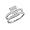 1 1/2ct Princess Cut Pave Diamond Bridal Set in 14k White Gold ( Sizes 4-9)