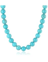 Sterling Silver Turquoise 12mm Bead Necklace, 16"+2" Extender