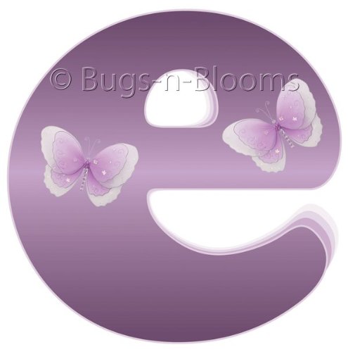 "e" Purple Butterfly Alphabet Letter Name Wall Sticker - baby nursery girls room decor baby nursery girls room decor decoration decorations mural stickers bedroom