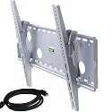 VideoSecu Silver Tilting - Wall Mount Bracket Free 7ft HDMI Cable for Pioneer MC505HD MC-505HD PDK50HW2 PDK-50HW2 - 50" Flat Screen Plasma HDTV TV