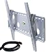VideoSecu Silver Tilting - Wall Mount Bracket Free 7ft HDMI Cable for Pioneer MC505HD MC-505HD PDK50HW2 PDK-50HW2 - 50