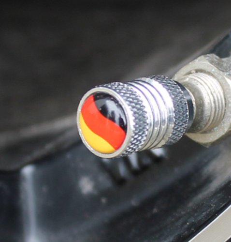 4x BRD Ventilkappen Deutschland Auto Motorrad Anhänger Ventil Kappen Fußball WM
