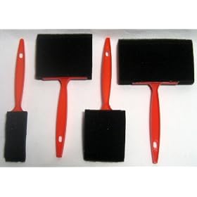 Lot of 48 New Foam Paint Brushes 4 3 2 1 Brush Tool by Trisonic