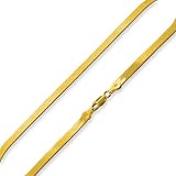 41sST1pvRTL. SL160  14K Gold Plated Silver Herringbone Chain Necklace 5.0mm (16, 18, 20, 22, 24, 30 inch lengths)