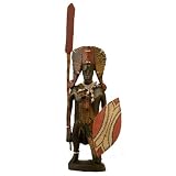 African Masai Chief Wooden Statue Carved Wood Sculpture