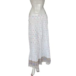 White Long Skirt Cotton Dress Clothing Size 14