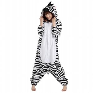 Ferrand Kigurumi Pajamas Unisex Adult Cosplay Costume Animal Pyjamas Zebra White M
