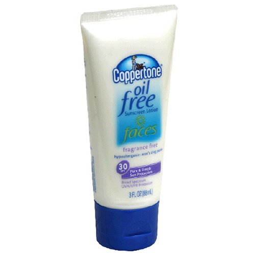 Coppertone Oil Free Sunblock Lotion for Faces, SPF 30 - 3 fl oz by Coppertone