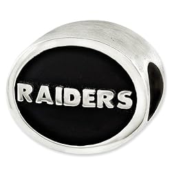 Sterling Silver Enameled Oakland Raiders NFL Bead for Refletion Series