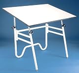 Alvin Opal Folding Drafting Table Base Only, White