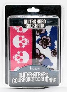Guitar Straps - Pink Skulls and Flowers - 2-Pack