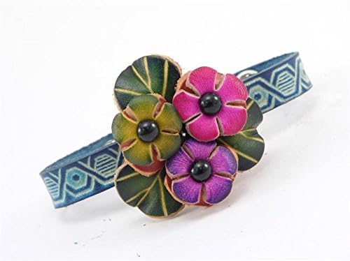 Three Circle Flower Leather Bracelet