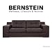 BERNSTEIN ital. Voll Ledersofa 3 Sitzer Black 0345