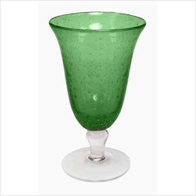 Artland Iris Footed Ice Tea, 18-Ounce, Green, Set of 4