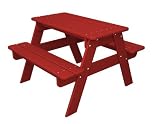 Recycled Earth-Friendly Outdoor Patio Kid's Picnic Table - Candy Apple Red