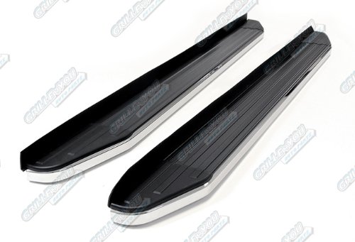 APS RB-HO214S Black & Chrome Nerf Bar Bolt Over for select Honda Pilot Models