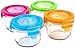 Wean Green Round Wean Bowls 5.4 Ounce Baby Food Glass Containers - Multi Color Garden (Set of 4) Featuring Raspberry, Blueberry, Pea, Carrot