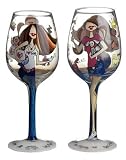 Bottom's Up Hand Painted Wine Glass Paw Prints On My Heart