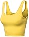 Xpril Basic Solid Sleeveless Crop Tank Tops Yellow Size S