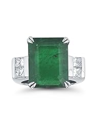 9.34 CTW Emerald & Diamond Ring 18k W Gold