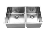 Executive 16 G Stainless Steel Double Bowl Zero Radius Sink with Beveled Corners