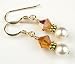 November Golden Topaz Gold Filled Swarovski Crystal Beaded Birthstone Earrings