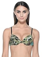 Just Cavalli Sujetador con Aros Push-Up Tapisserie (Verde / Negro)