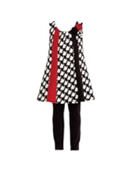 Apparel: Bonnie Jean Girls 18M Black White Houndstooth Dress Leggings Outfit - Bonnie Jean