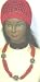 Multi Strand Very Fine Red Beads Separated By Multi Crusted Large Beads Short Chain N...