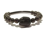 Tourmaline Bracelet 08 Stretch Black Nugget Natural Jet Glass Bead Crystal Healing 7