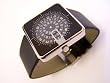 Slim Modern DESIGNER WATCH Retro Rotating Discs BLACK Jump Hour