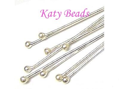925 Sterling Silver 24 gauge Round Dot Head Pins Headpins for Earrings Charms