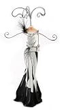 Jewellery Mannequin with Long Black and White Dress & Flower/Feather Detail
